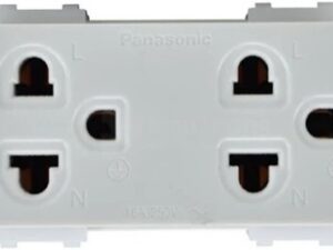 Panasonic เต้ารับคู่มีกราวด์ WEG15929 Full-Color Wide Series สีขาว