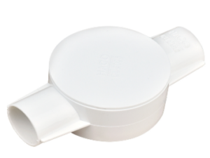 HACO กล่องพักสาย 2 ทาง + ฝาปิด รุ่น CB252 ขนาด 25 มม. สีขาว